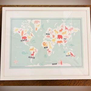 Adorable white framed - pastel animal print